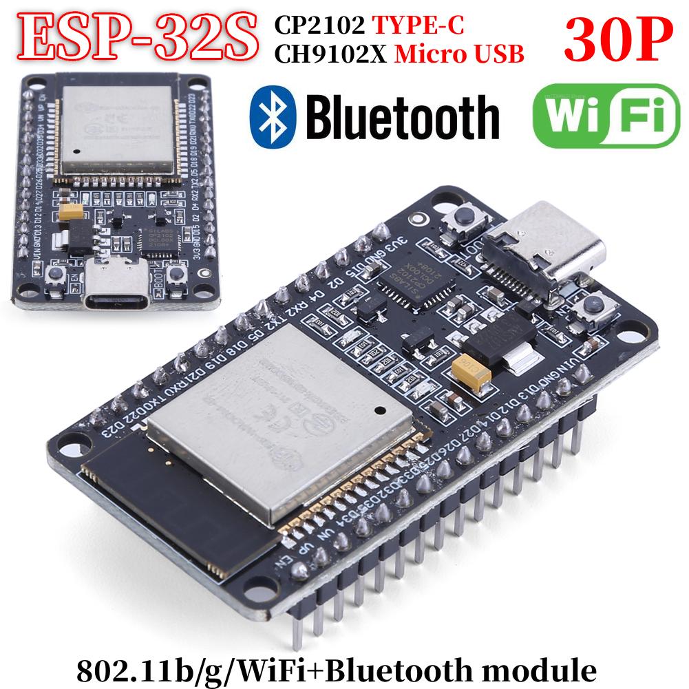 ESP32 Development Board Wireless WiFi+Bluetooth module Ultra-Low Power Dual Core ESP32-32S 30Pin Breakout Board Micro USB/TYPE-C