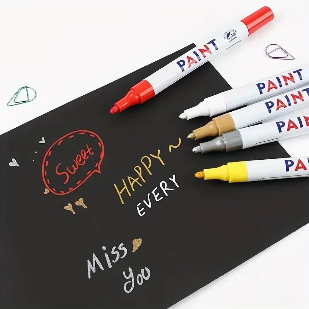 Car Paint Pen Waterproof Car Wheel Tire Oily Painting Mark Pen Auto Rubber Tyre Tread CD Metal Permanent Paint Marker