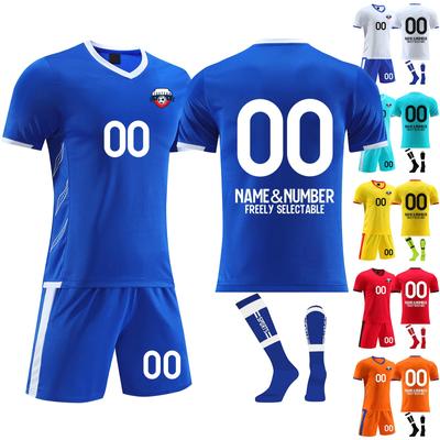 Herren Fußballtrikot Set Atmungsaktiv Schnelltrocknend Sportbekleidung Kit mit Shorts und Socken für Training und Spiele