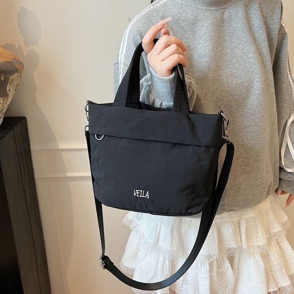 

Lightweight Nylon Cloth Bucket Bag Purse Canvas Messenger Bag Oxford Cloth Handbag Travel рожевий