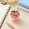 Soft Stress Ball Clear Strawberry Toy, Giant Red Pink Squeeze TPR Toy for Relieve Stress, Fake Fruit Sensory Fidget Relief Gadget