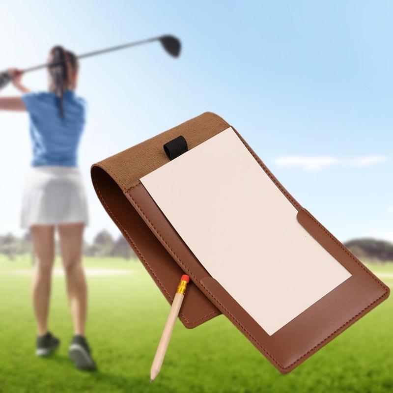 Tragbares Golf-Scorebook aus PU-Leder - Aufzeichnungs- & Anzeigetafel für Ballsporttrainer für den Außenbereich