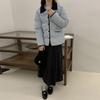 New Contrasting Color Sewn Cotton Jacket Short Autumn and Winter Women's Retro Lapel Thin Cotton Jacket Thickened Jacket