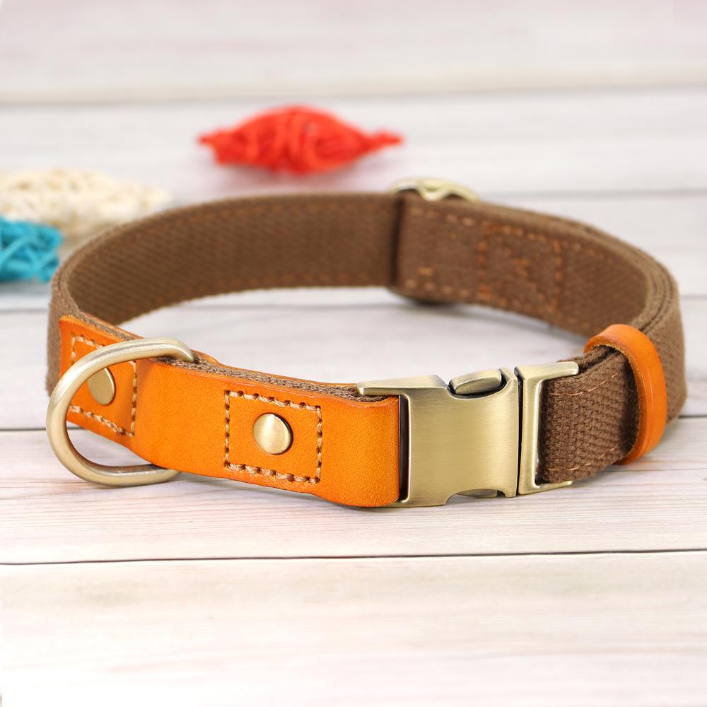 Cheap Dog Collar Nylon Pu Leather Dogs Buckle Collars Durable Pet