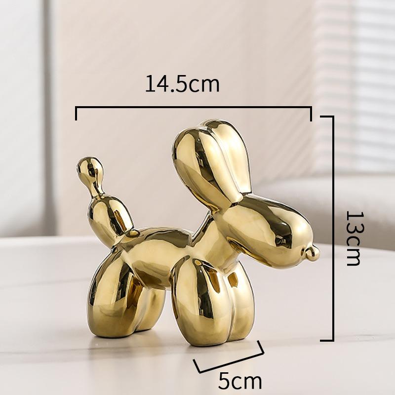 Nordic Ceramic Balloon Dog Abstract Ornament Creative Sculpture Study Room Statue Home Office Accessorie Festival Decoration
