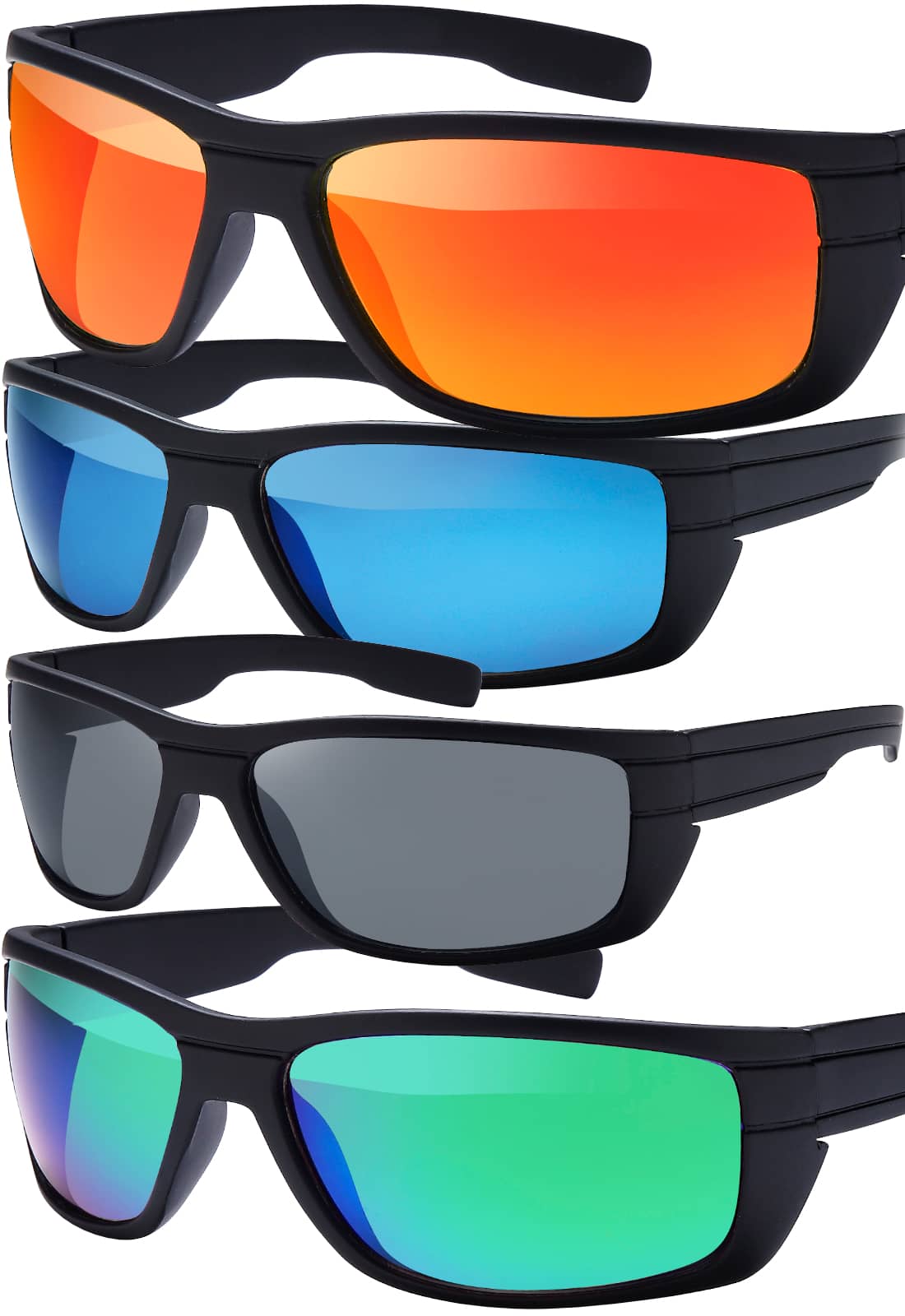 Óculos de sol esportivo masculino polarizado retangular fosco espelhado One Size bleu de france