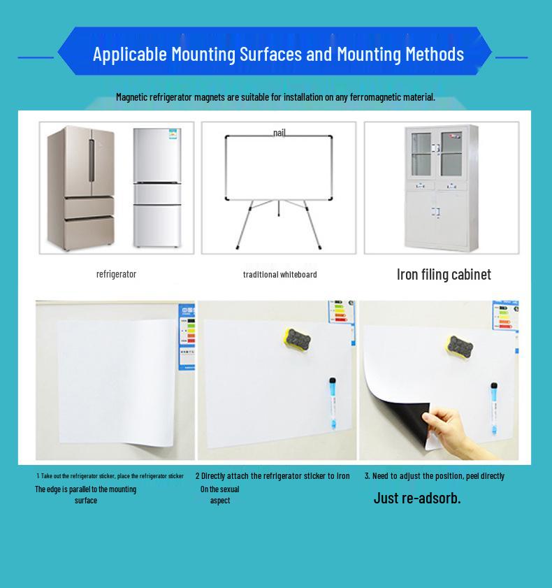 Erasable Magnetic Calendar & Whiteboard Sticker Set for Fridge – Customizable Planner & Message Board