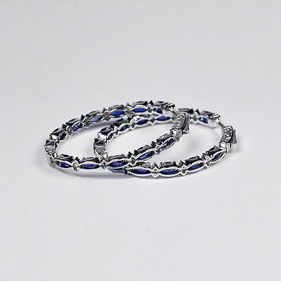 Cao Shi European & American Fashion Zircon Copper Hoop Earrings for Women