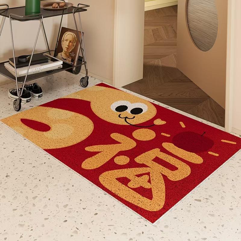 

The Year of The Snake Red Wire Circle Entry Door Floor Mat High-end Water-Absorbent Dirty Anti-Slip Foot Mat Paving and Cutting Floor Mat 40 * 60cm