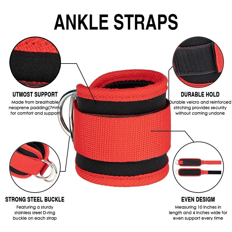 Fitness Ankle Buckle Training Device Double D Tension Foot Ring for Leg Hip Workout Strap Accessories