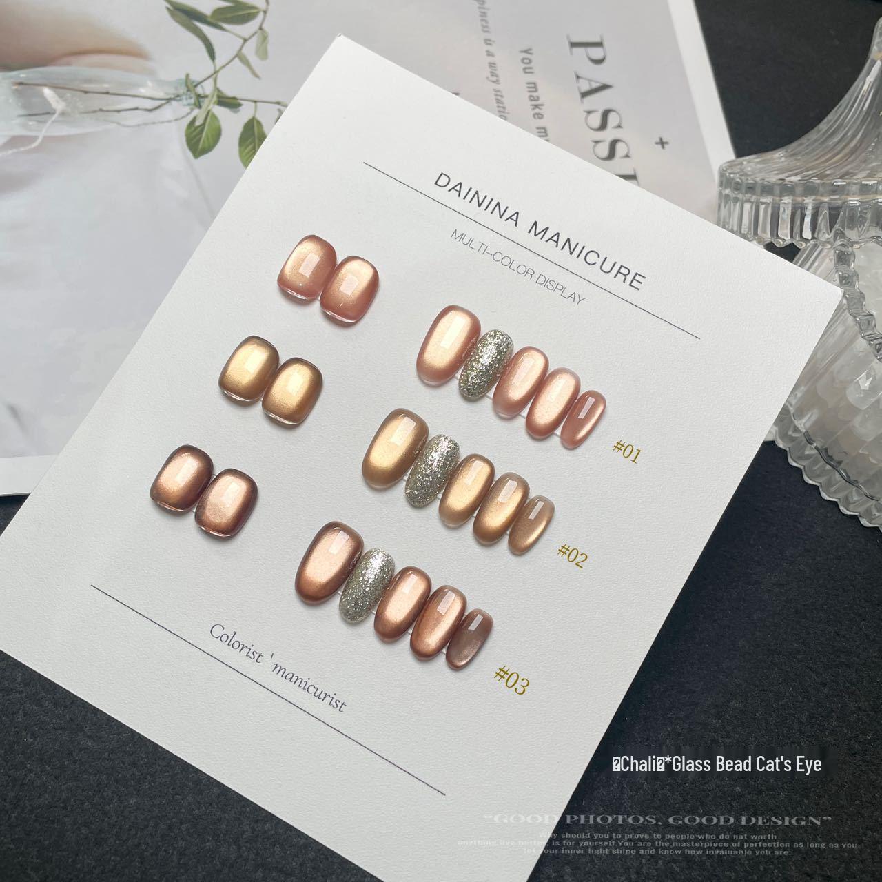 

2025 Trendy 3-Color Porcelain White Cat Eye Gel Nail Polish Set for Salon-Quality Nails