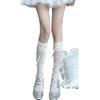 Lady Spring Summer Sweet Bondage Bow Printed Lace Cute Student Calf Socks