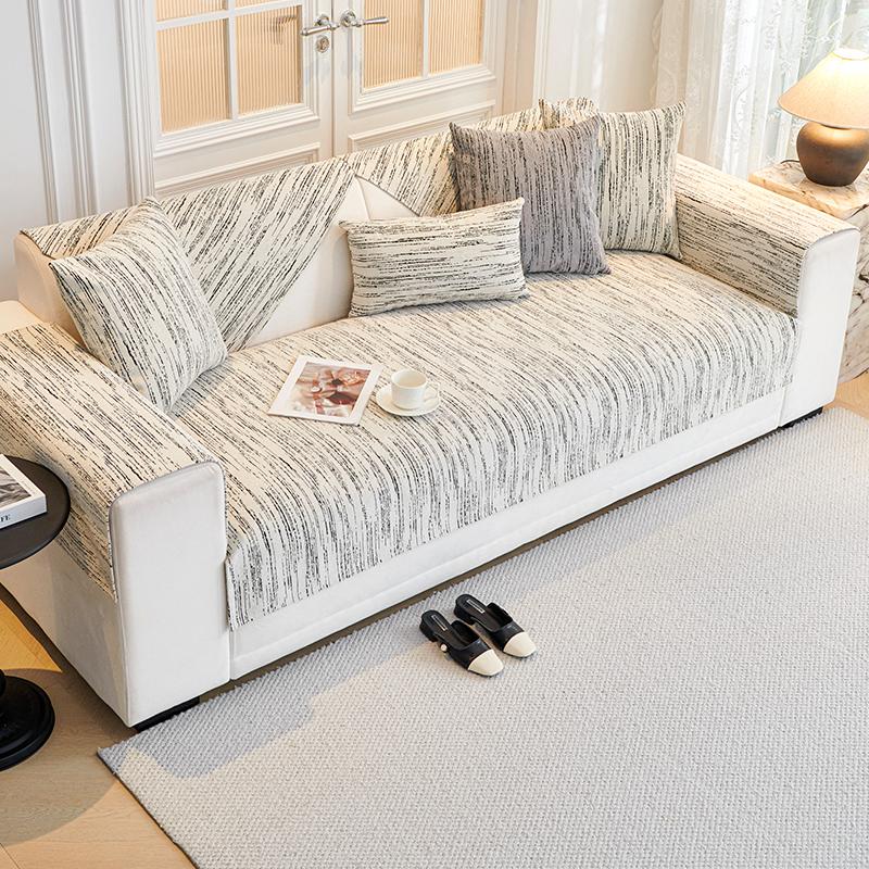 Sofa Cushion Four Seasons Universal Chenille Abstract Cushion Simple Modern Entry Lux Style Leather Sofa Cover Cover Cloth