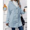 Womens Hooded Fleece Cardigan Long Sleeve Warm Oversized Coat Fall Winter Casual Outerwear