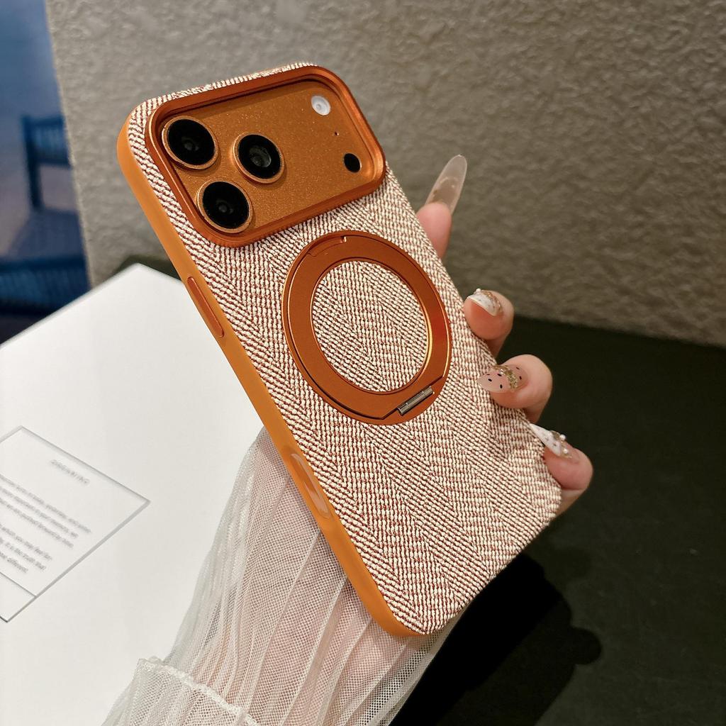 iPhone 16/17 Pro Max Woven Magnetic Fabric Texture Full Coverage Anti-Drop Case