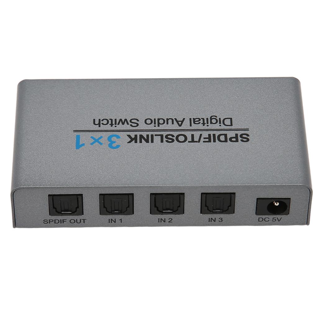 SPDIF für Toslink Digital Optischer Sound Switch 3 in 1 Out Digitaler Sound Switch mit Fernbedienung f