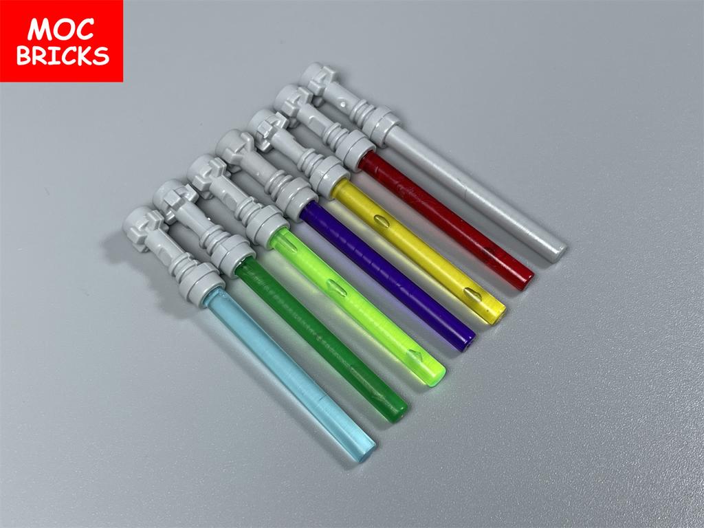 MOC Bricks Shooter Gun Mini Blaster Sword Hilt Bar Lightsaber Blade 21699 30374 64567 Weapon Building Blocks Assembled Toys