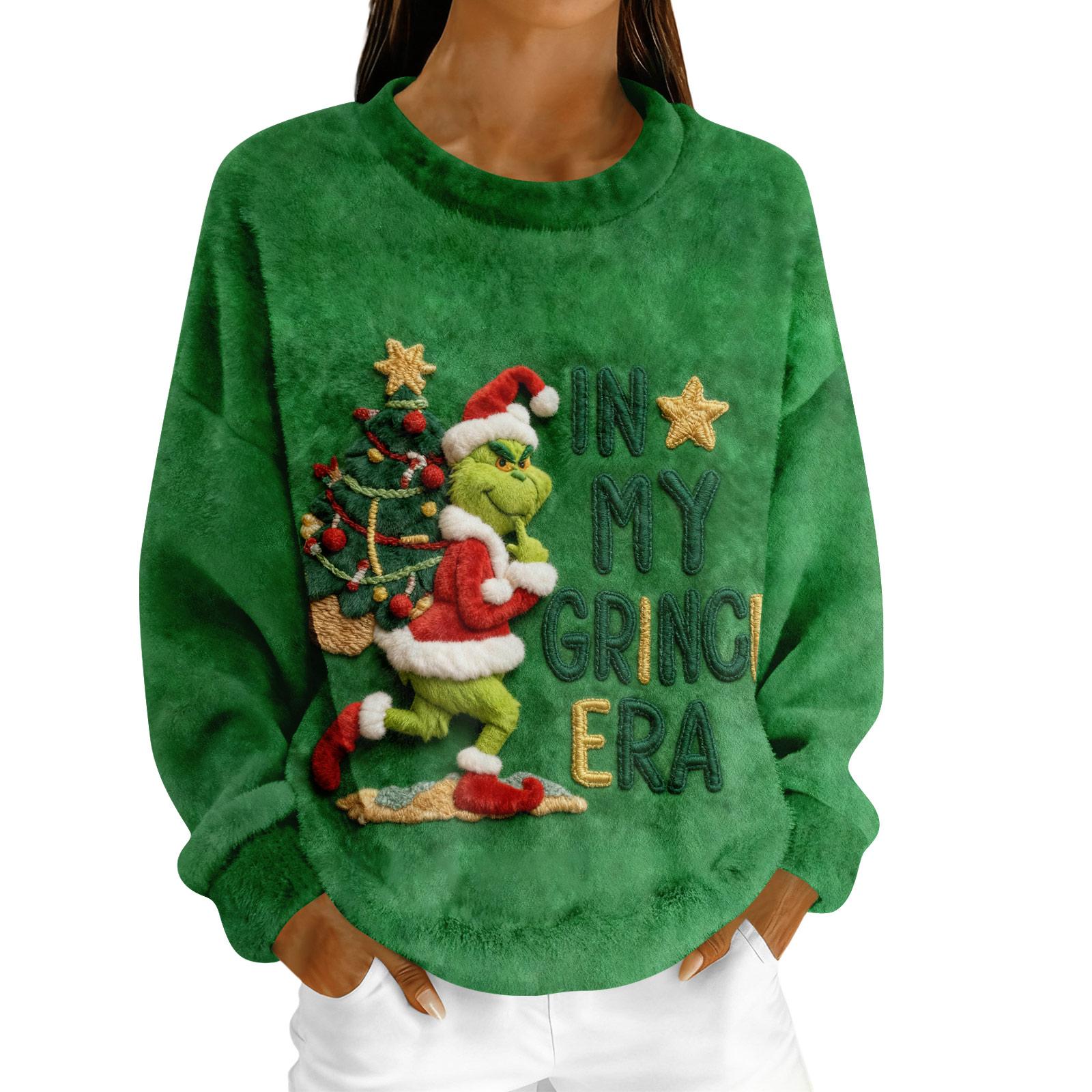 Women s Fleece Hoodie Long-Sleeve Round  Neck Casual Comfortable Loose-Fit Lightweight Women s Hoodie L