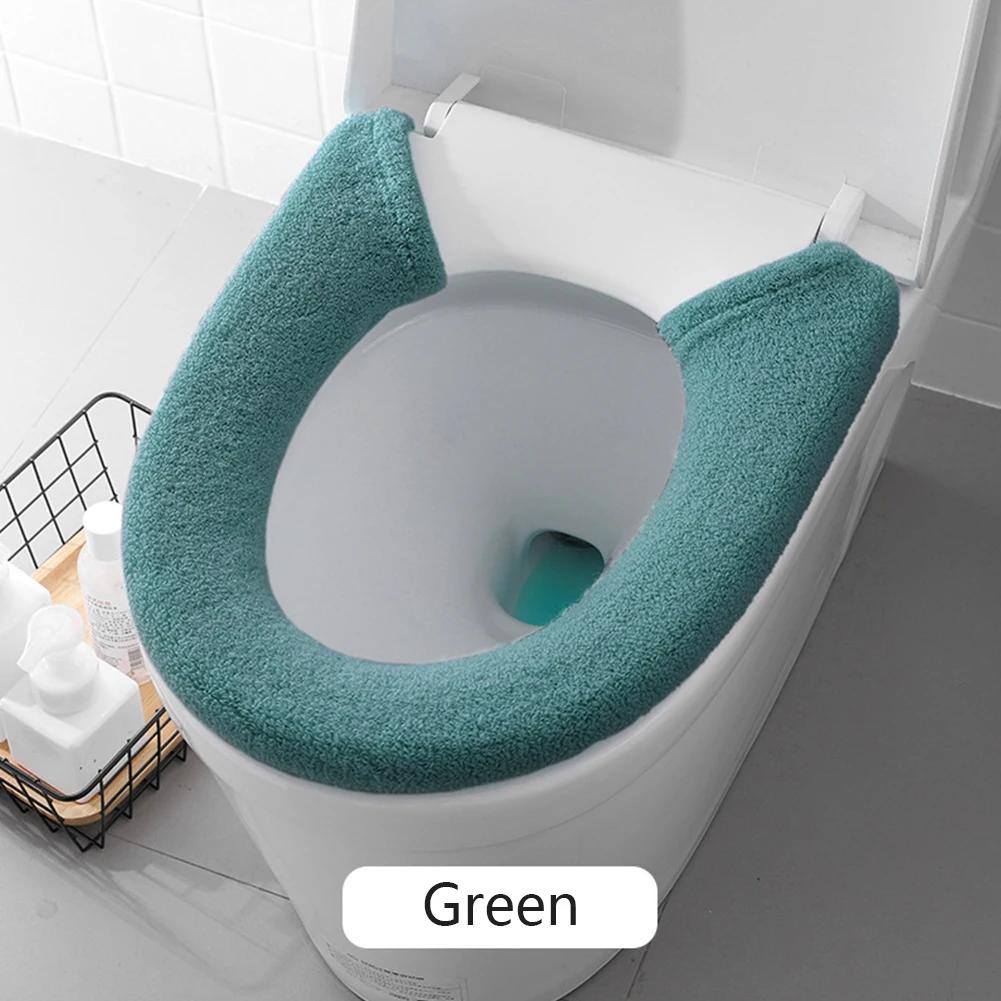 

1pc Toilet Mat Cover Toilet Mat Thickened Washable Antifreeze Toilet Cover Household U Type Cushio-n Toilet Seat Ring Mat зелёный