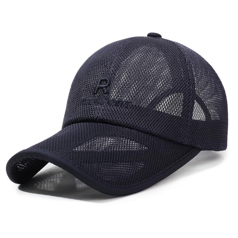 Breathable Summer Net Cap Middle-Aged Men's Baseball Cap Hollow Brim Cap Outdoor Fishing Cap Mesh Sun Hat