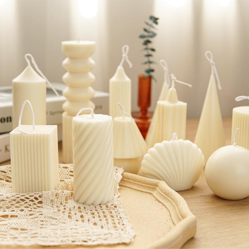 Candle Plastics PC Mold Aromatherapy Candle Making Mold Temperature Range: -30°C To 200°C DIY Cylindrical Geometric Candle Mold