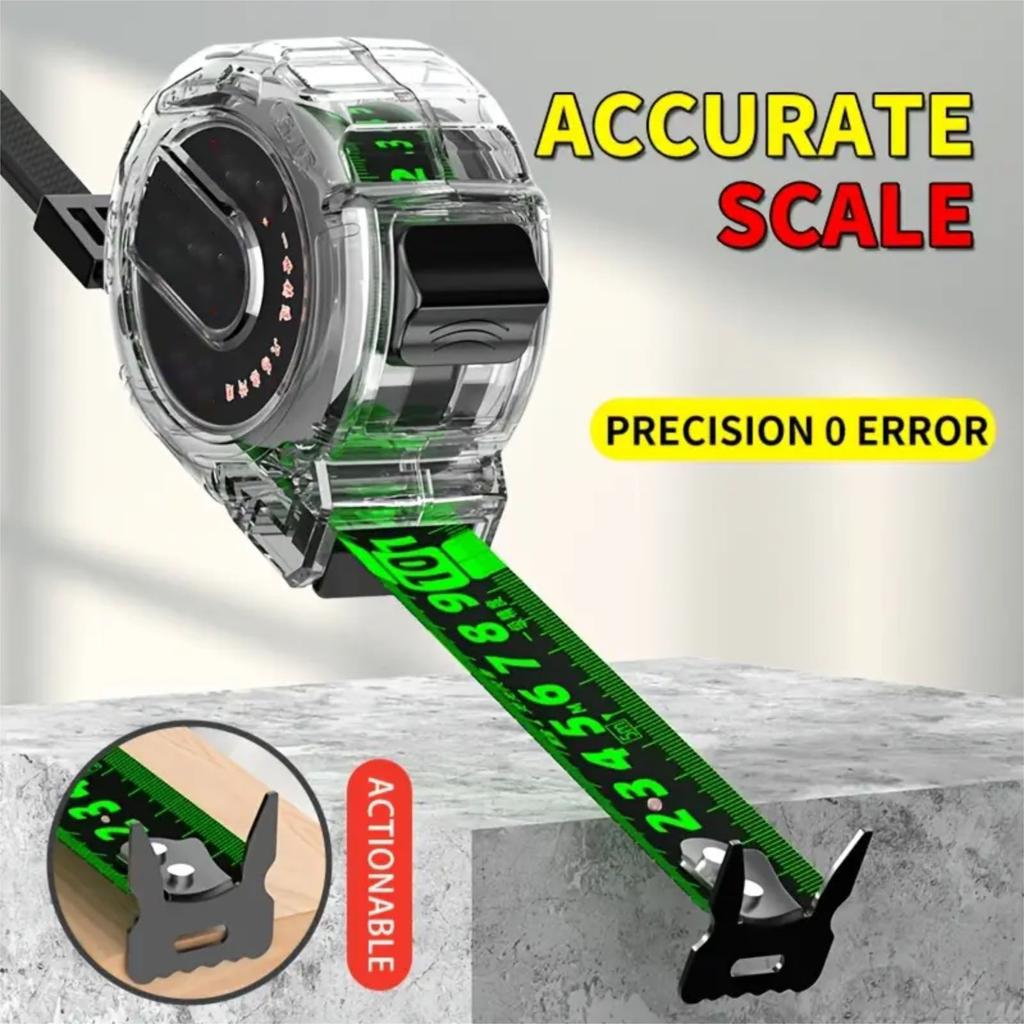 5m 19mm Measuring Tape Measure Fluorescent Tape Measure Locking Steel Tape Measuring Tool For Designers, Decorator