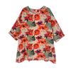 DIMANAF 2025 Plus Size Autumn New T-Shirt Women Flower Print Loose Casual O-Neck Lady Tops Tees Shirts Oversize