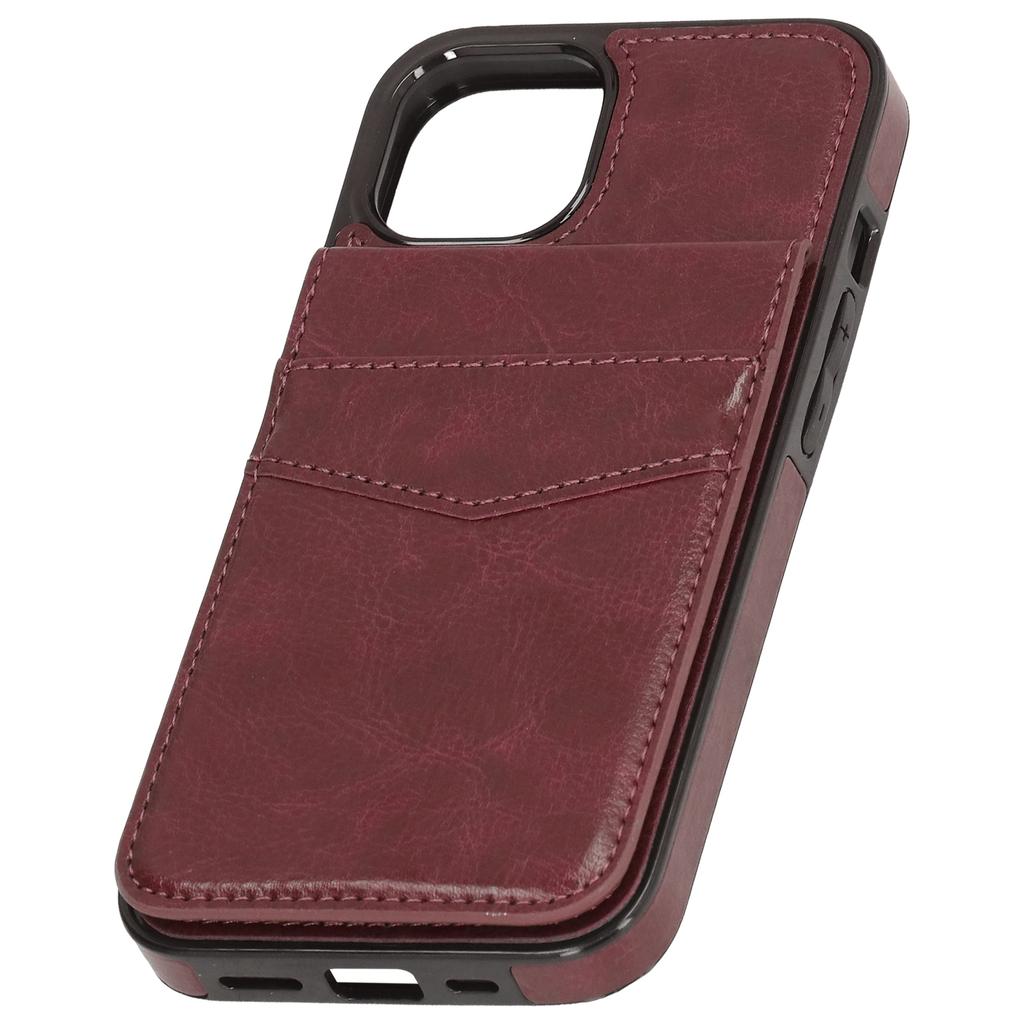 6.1in Phone Case Compatible for IPhone 13 PU Leather Wallet Phone Case with Magnetic Buckle Protective Case with Clip