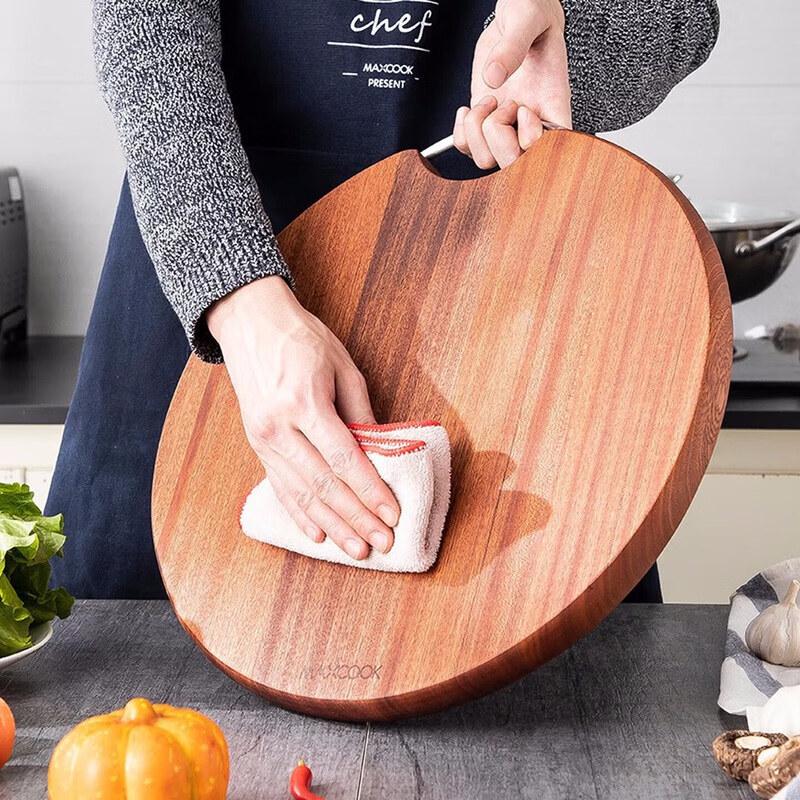 maxcook Abanoz Ağacı Yuvarlak Kesme Tahtası