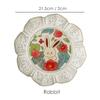 8.4inch Ceramic Dinner Plate Vintage Floral Cake Dessert Dishes Snack Plates Household Dinnerware For Coffee Shop