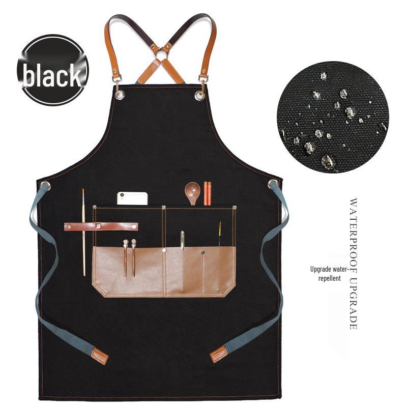 Custom Logo Barber Denim Apron for Hairdressers, Stylists, Artists, and Students