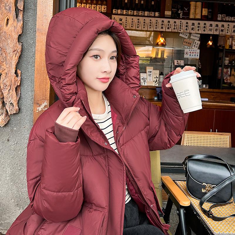 Autumn Winter Thicken Warm Parka Women Casual Solid Color Big Pocket Loose Long Hooded Coat Jackets Outwear