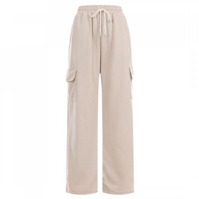 Shop Women Wide Cargo Waistband Training Pants Beige Int Wpt 20008