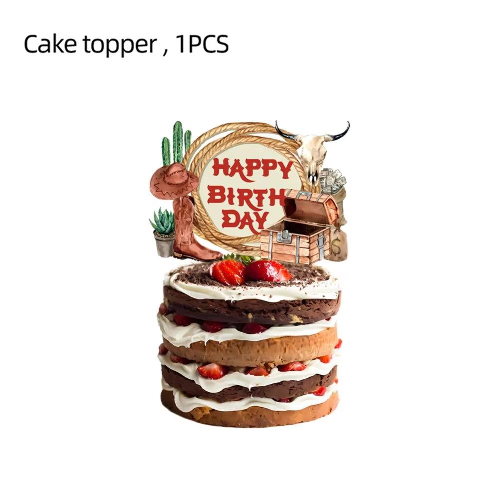 Cowboy Birthday Party Decoration Welcome To Wild West Party Supplies Tableware Balloon Cup Plate For Kids Party Favor Gifts