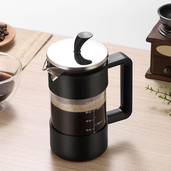 Yousheng 1000ml French Press Coffee Maker 34oz Heat-Resistant Borosilicate Glass No-Drip Spout Advanced Filtration System Coffee Press Kettle