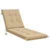 Sun Lounger Cushion GEMERT 100percent Polyester Beige 190 X 50 X 9 Cm
