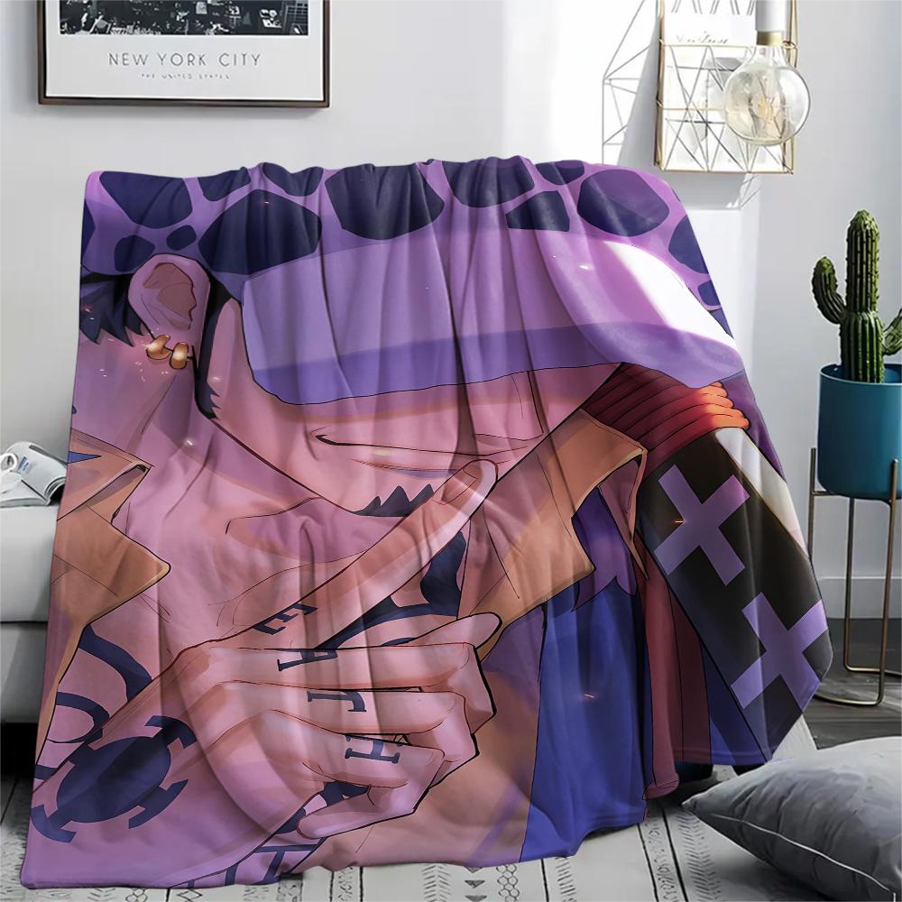 Flanelová deka s potiskem postaviček z One Piece, Vysoká kvalita, Pohodlná pro všechna roční období, Domácí dekorace, Teplo a pohodlí, Perfektní jako vánoční dárky