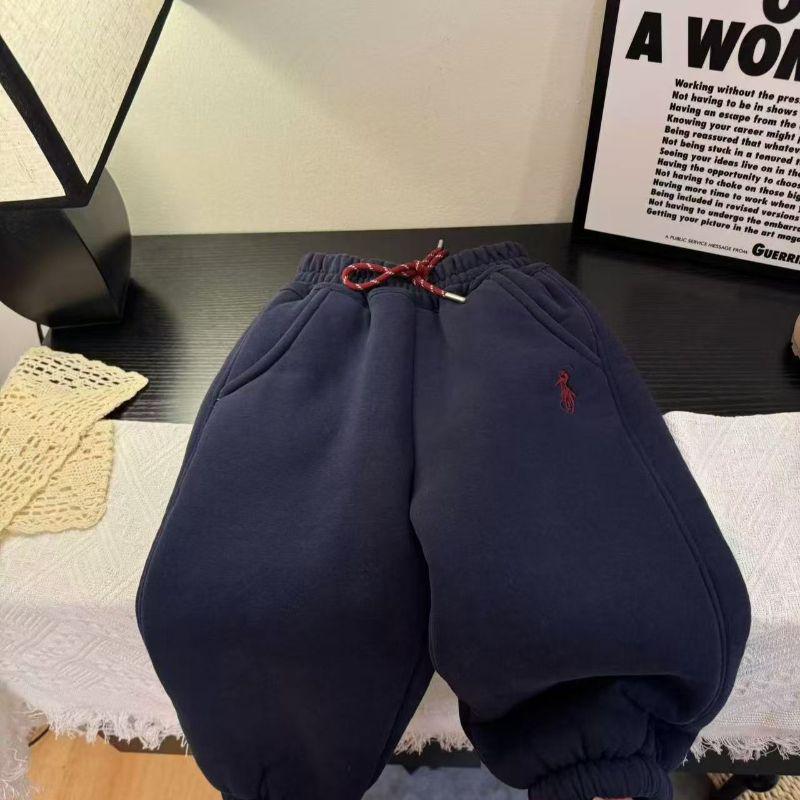 Унисекс Детские Теплые Велюровые Плюшевые Спортивные Штаны - 600 г 90cm (Height 80-90cm)