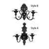 American retro black wall-mounted candlestick, background wall decoration, candle cup, garden wall hanging item, candle stand