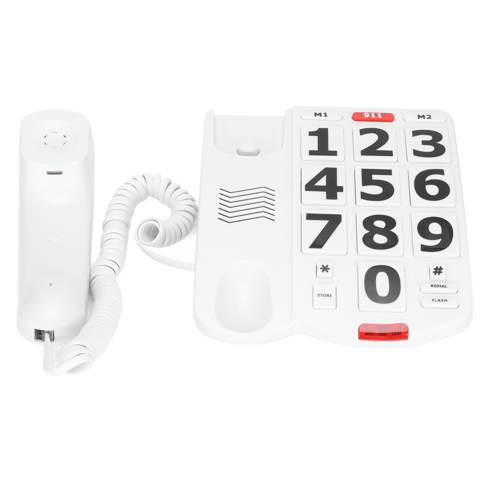 

Big Button Phone Wired Big Button Landline Phone with Easy to Read Big Buttons and Super Loud Ringtones белый