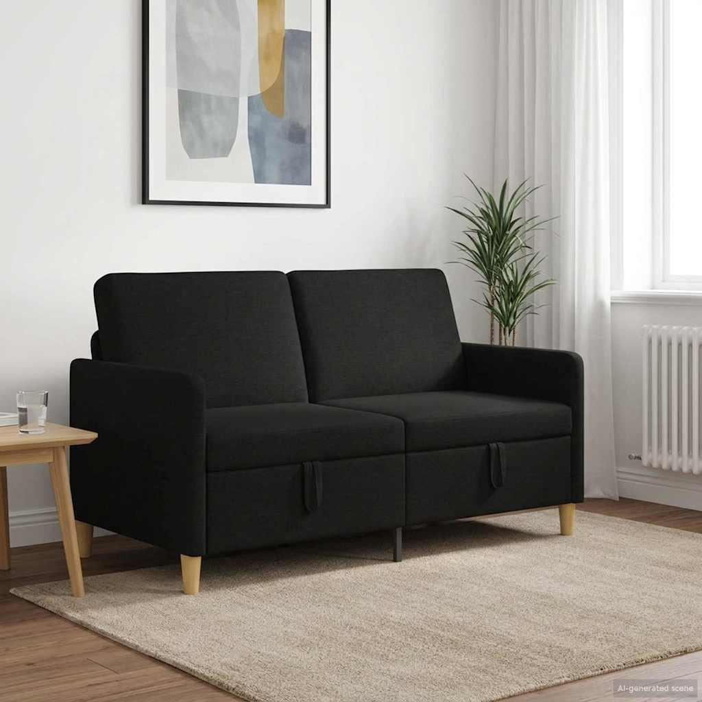 Storage Sofa in Black 152 x 78 x 87 cm Polyester