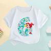 The Little Mermaid Ariel Princess Number Print Girls Clothes 1 2 3 4 5 6 7 8 9 Years Birthday Kids T Shirt Baby T-Shirt