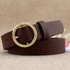 Women'S Round Buckle Belt Casual Retro Jeans Belt Women'S Decorative Thin Belt