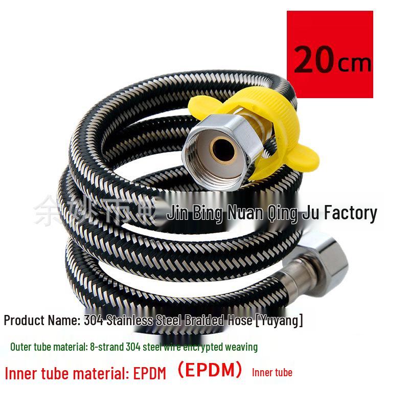 304 Stainless Steel Braided High-Pressure Faucet Hose for Hot & Cold Water
