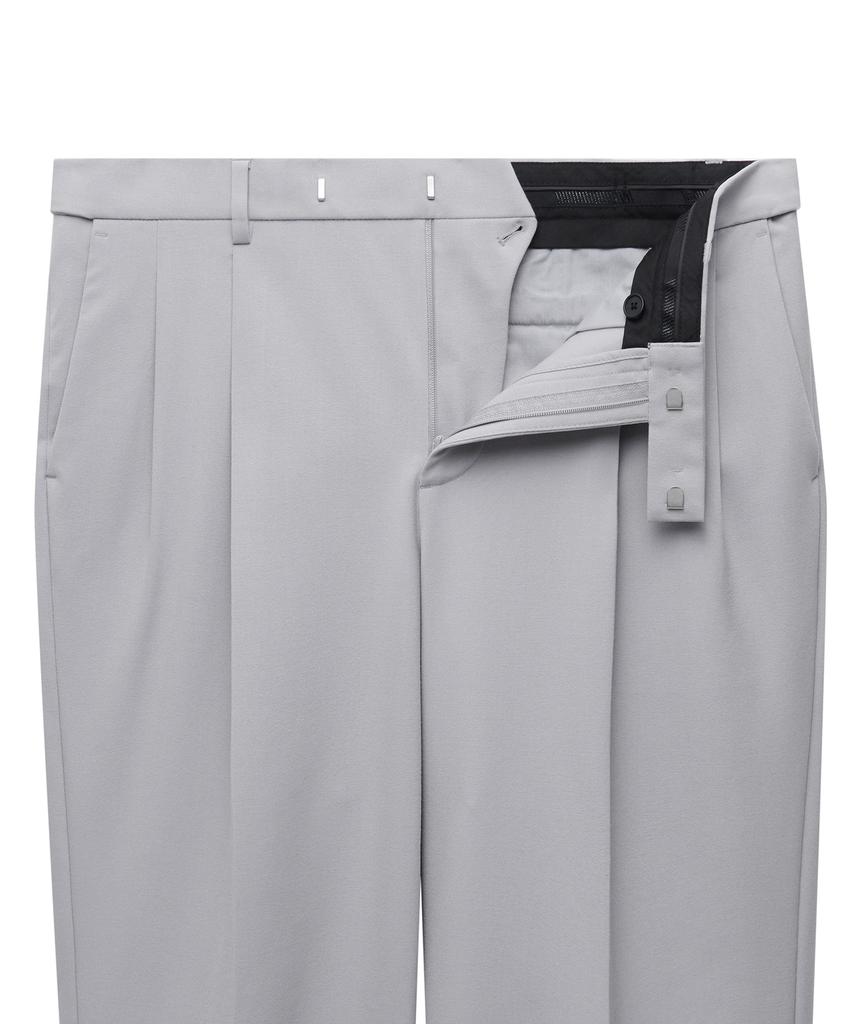MUSINSA STANDARD Lightweight Real Wide Hidden Banding Slacks [Light Gray]