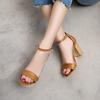 Fashion Women Sandals Ankle Strap High Chunky Heels Office Lady Dress Shoes Small Large Plus Size 32 50