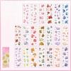 20 Sheets Flowers Scrapbook Stickers Flower Design Transparent Junk Journal Stickers Removable PET Material