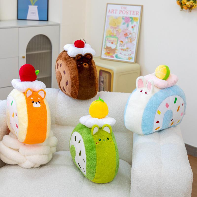 Cute Cake Roll Plush Pillow - Children's Halloween Gift & Home Sofa Backrest Cushion