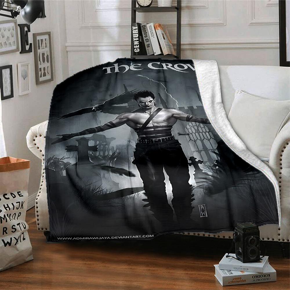 1pc The Crow Throw Blanket Soft Flannel, Cozy All Season Polyester Perfect for Home, Office