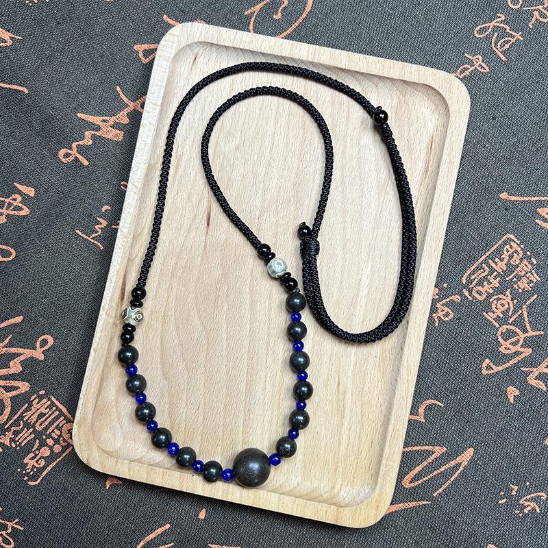 Classic Gift Box: Natural Black Amber Incense Beads for DIY Bracelets, Necklaces, and Pendants